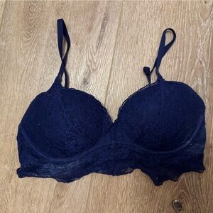 Navy Lace Underwire Bra - Women Intimates